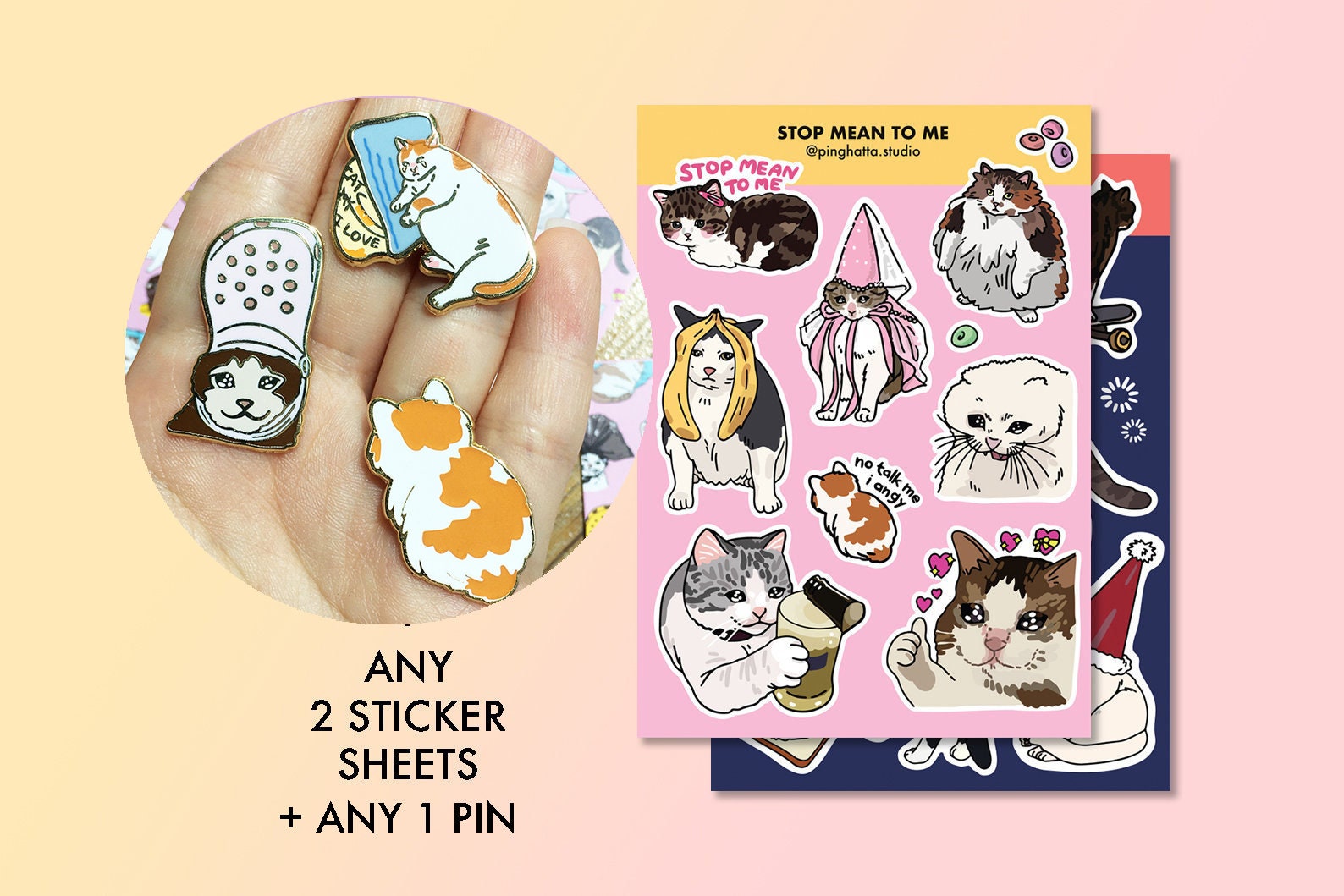 Clothing & Accessories :: Clothing Accessories :: Patches & Pins :: 1.45  Striped Fat Cat - Metal Button Pin, Tinplate Pins for Backpacks and Bags,  Round Circle Lapel Button Badge for Cat
