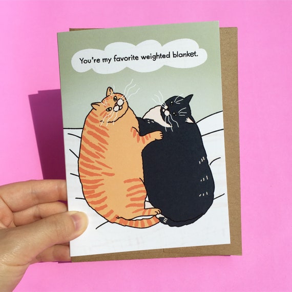 You're my favorite weighted blanket fat cat couple meme | Etsy