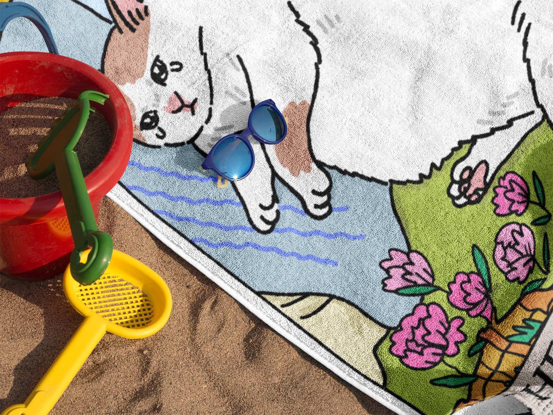 Animals Kitten Cat Round Beach Towel Mats Shawl Blanket With Tassels