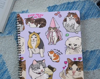 The Original Sad Cat Meme Spiral Journal notebook, sad cat meme, crying cat meme, cute cat notebook, meme notebook, cursed cat notebook