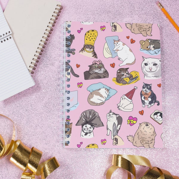 The Original Sad Cat Meme Spiral Journal notebook, sad cat meme, crying cat meme, cute cat notebook, meme notebook, cursed cat notebook