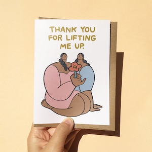 Merci de m'avoir élevé, carte féministe moderne et minimaliste, carte de message personnalisée de remerciement, carte de fille positive pour le soutien de l'amitié