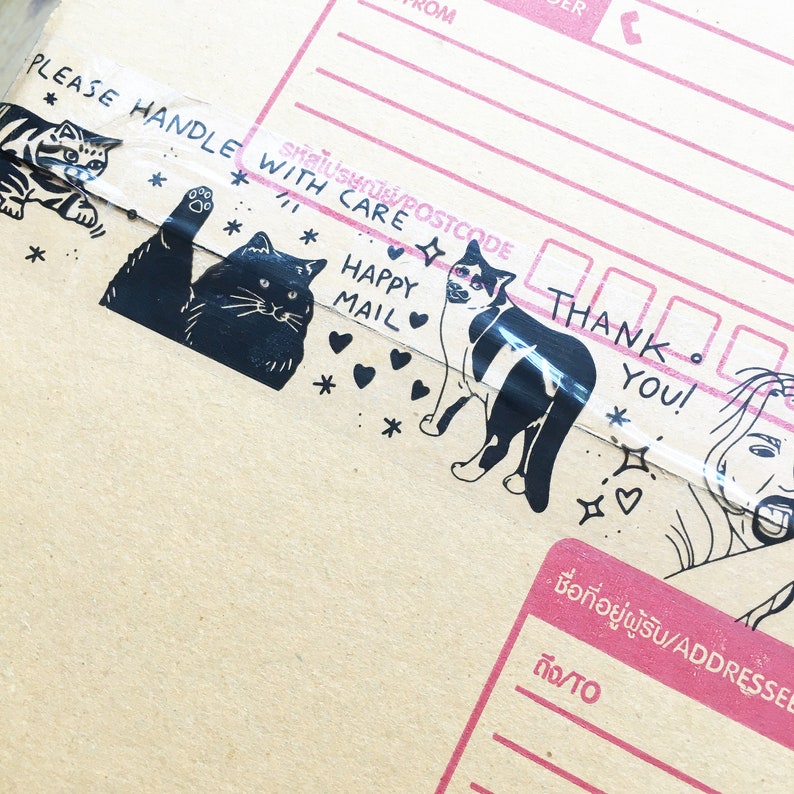 Cute Cat Meme Do Not Bend Clear Packing Tape Etsy Cat Mail Etsy Denmark
