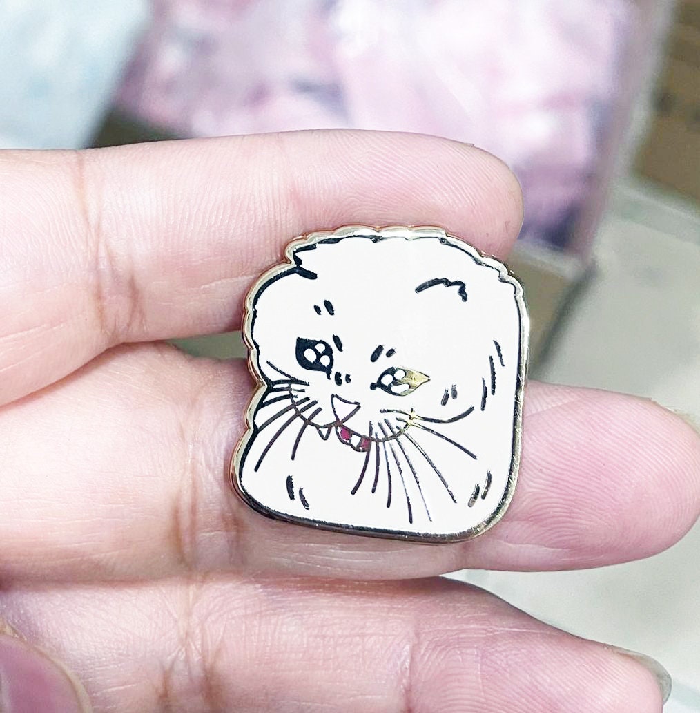 4 Style Cute Cat Soft Button Pins Sad and Cool Meme Pack Printed