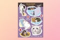 Sad Cat Meme Sticker Sheet – Funny Ilustrated Internet Cats, Depressed Cat Stickers for Laptop & Journal, Cute Emotional Cat Vinyl Decals product logo