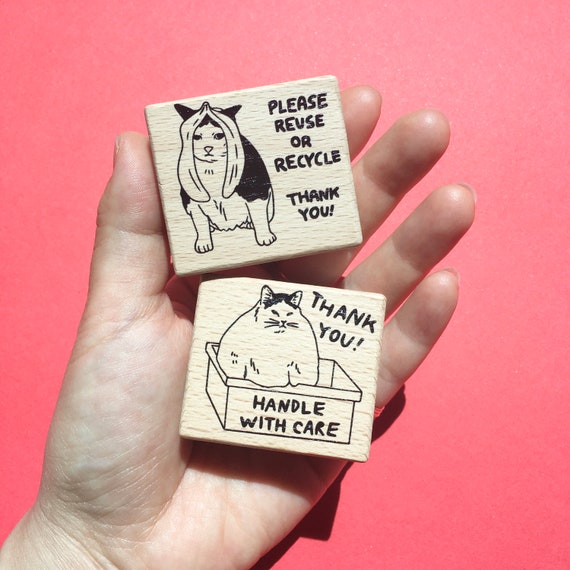 Thanks Cat Wooden Stamp Thanks Cat Wooden Stamp
