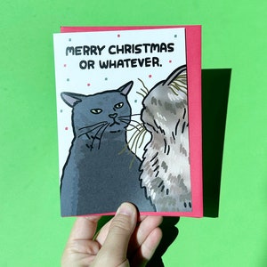 Feliz Natal ou o que for Cat Zone fora meme Cartão engraçado – gato preto Natal, gato engraçado meme cartão de natal, gato preto zona fora meme