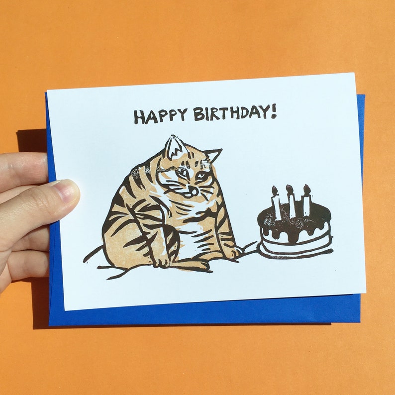 Joyeux Anniversaire Chat Meme Carte Anniversaire Gros Chat Etsy Joyeux Anniversaire Chat Meme Carte Anniversaire Gros Chat Etsy
