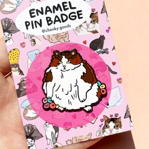The Original Loops Cat Enamel Pin – Cat Meme pin, sad cat meme enamel pin, cat crying pillow pin, funny cursed cat pin, cat meme pin