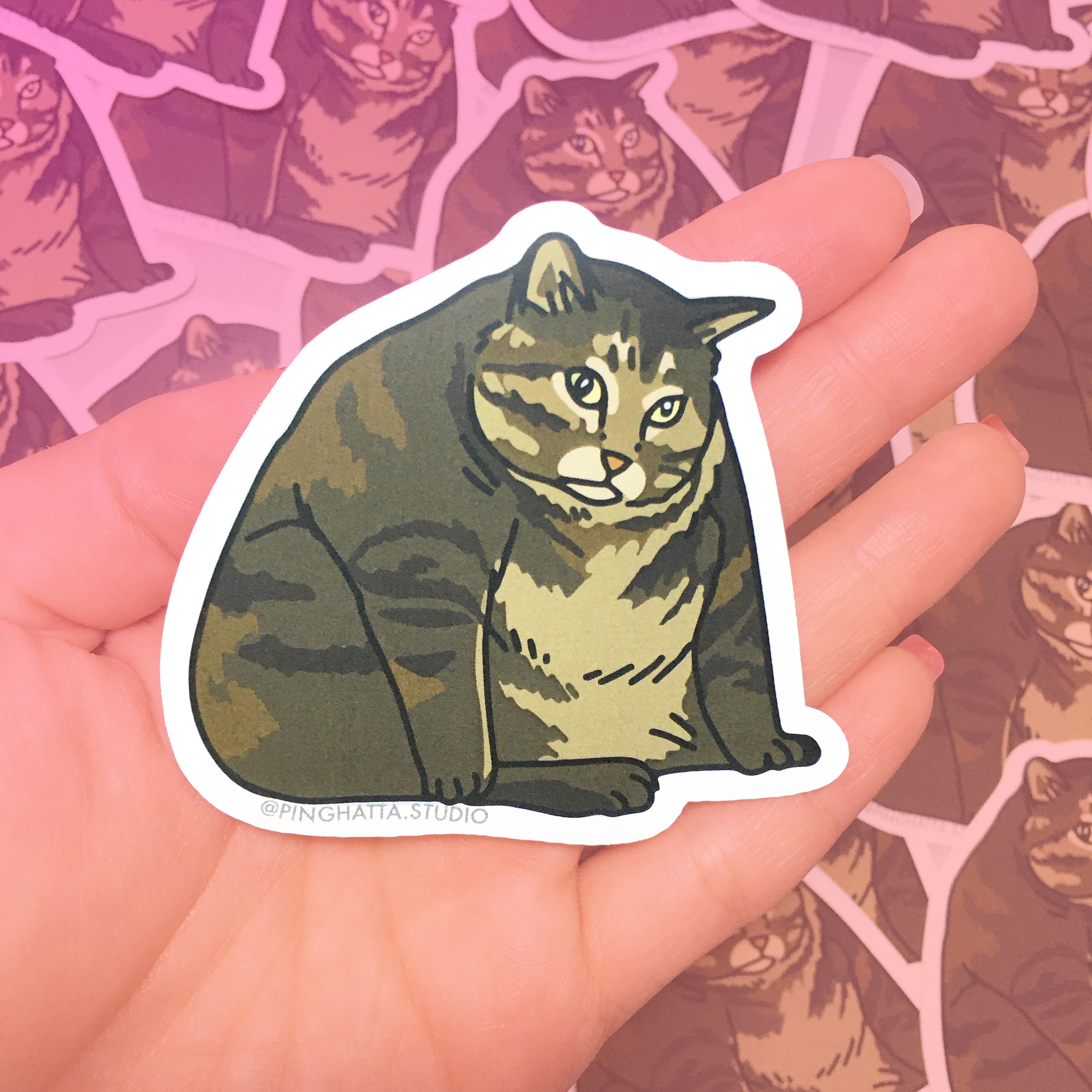 Smug Cat Meme Face - Cat - Sticker