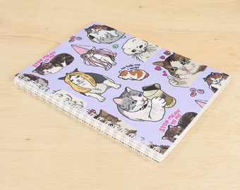 The Original Sad Cat Meme Spiral Journal Notebook, Sad Cat
