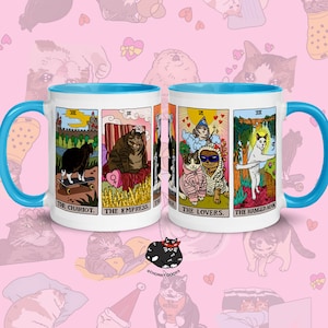 The Original Tarot Cat Meme Coffee Mug, cat mom coffee mug, witchy mug, sad cat meme coffee mug, tarot coffee mug, tarot cat coffee mug