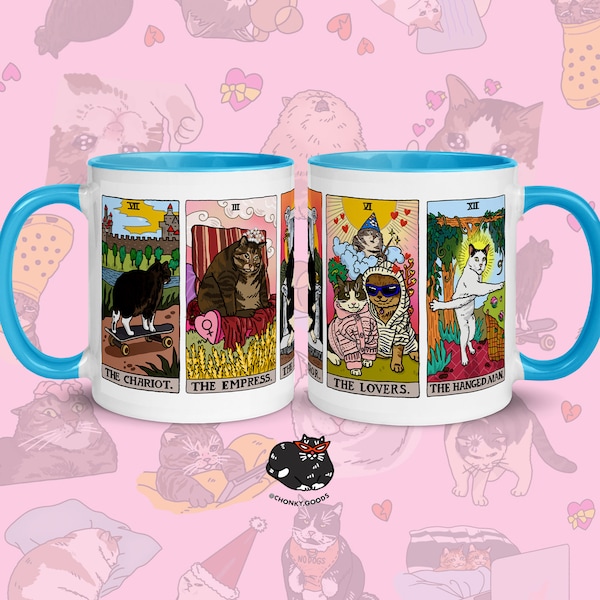 The Original Tarot Cat Meme Coffee Mug, cat mom coffee mug, witchy mug, sad cat meme coffee mug, tarot coffee mug, tarot cat coffee mug