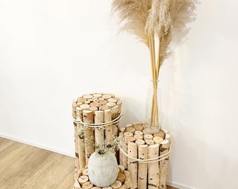 Set of 3 side tables made of birch - handmade in the best quality