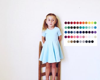 Blue Twirl Dress, Light Blue Dress, Solid Color Dress, Toddler Dress, Girl Dress, Baby Dress, Birthday Dress, Christmas Dress, Fall Dress