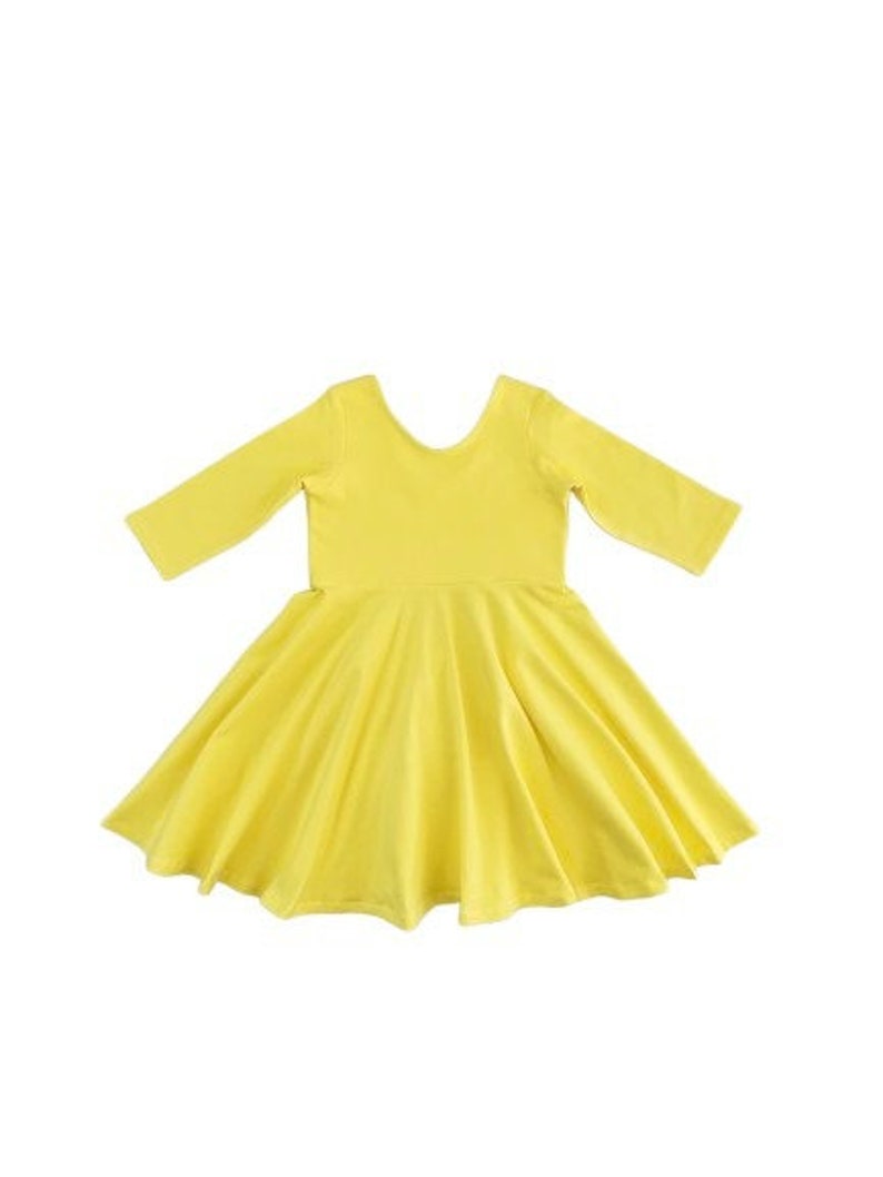 Yellow Twirl Dress Yellow Dress Solid Color Dress Toddler Etsy