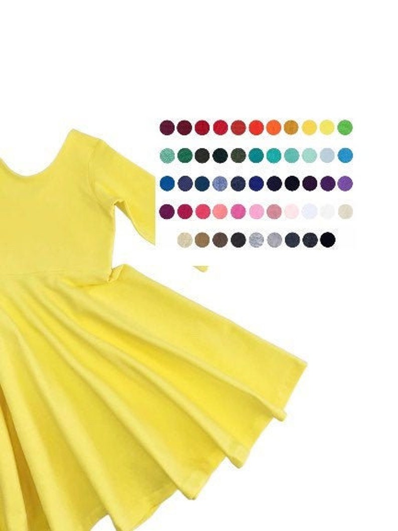 Yellow Twirl Dress Yellow Dress Solid Color Dress Toddler Etsy