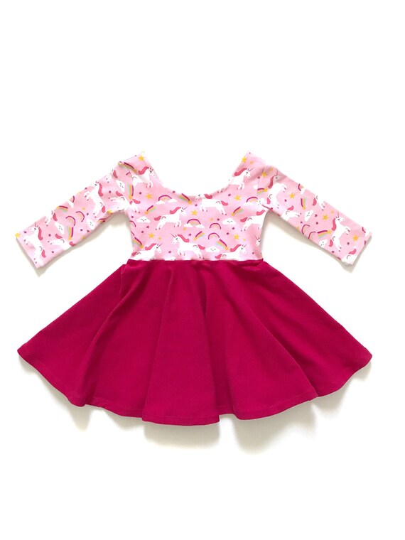 Unicorn Twirl Dress Unicorn Dress Pink Twirl Dress Toddler | Etsy