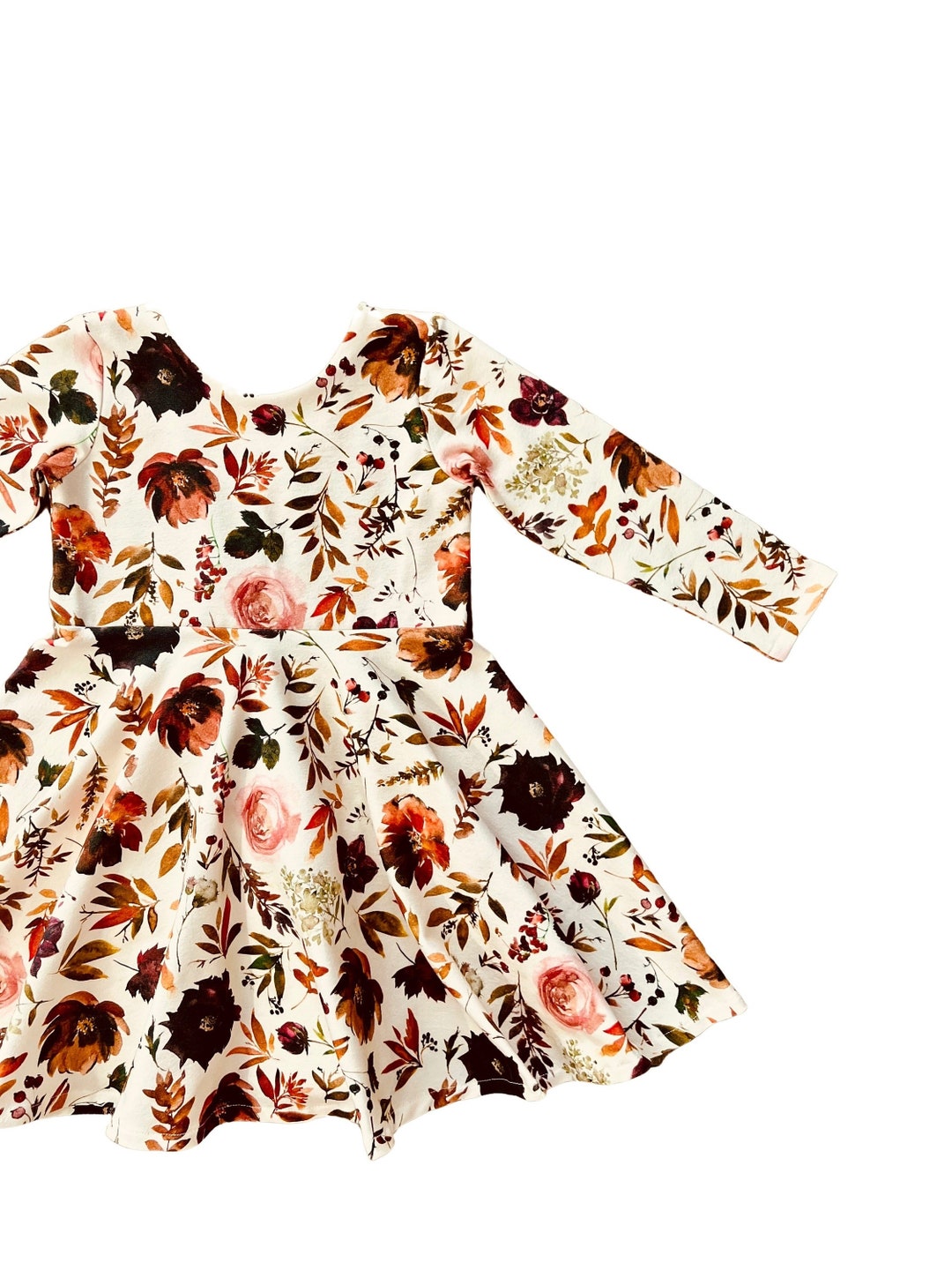 Fall Twirl Dress Rust Fall Dress Floral Twirl Dress Toddler Twirl fall-twirl-dress-rust-fall-dress-floral-twirl-dress-toddler-twirl