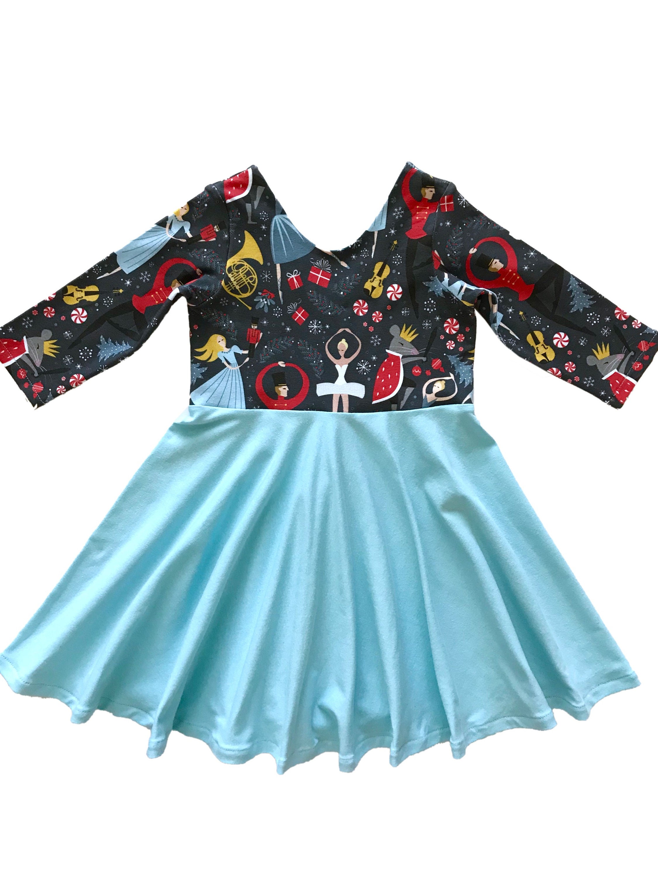 Nutcracker Twirl Dress / Christmas Dress / Blue Twirl Dress / Etsy