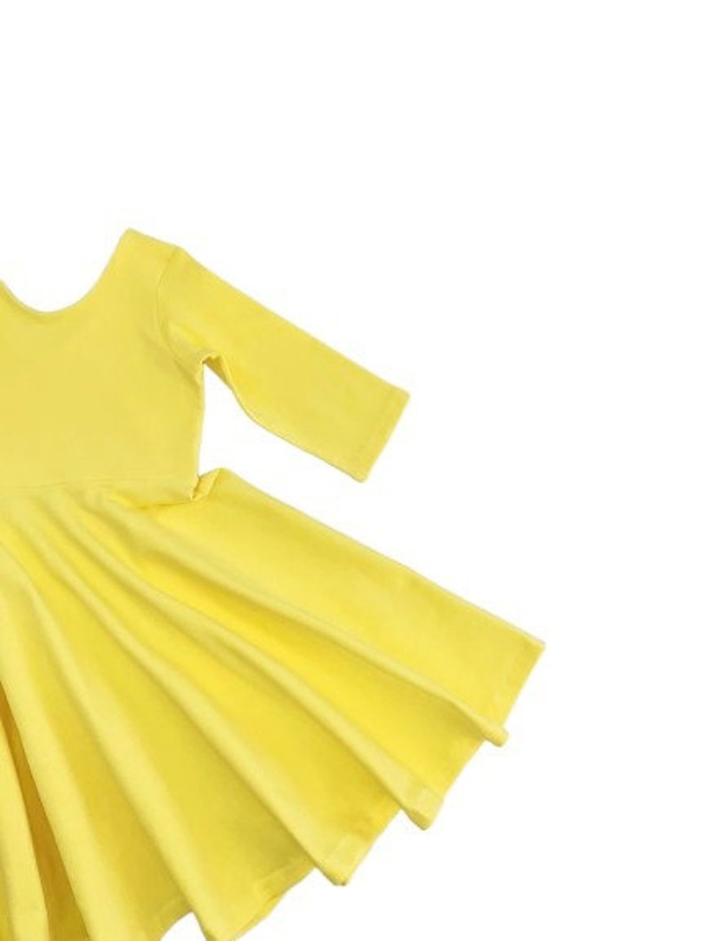 Yellow Twirl Dress Yellow Dress Solid Color Dress Toddler Etsy
