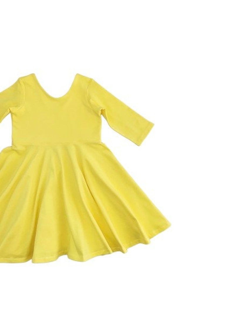 Yellow Twirl Dress Yellow Dress Solid Color Dress Toddler - Etsy