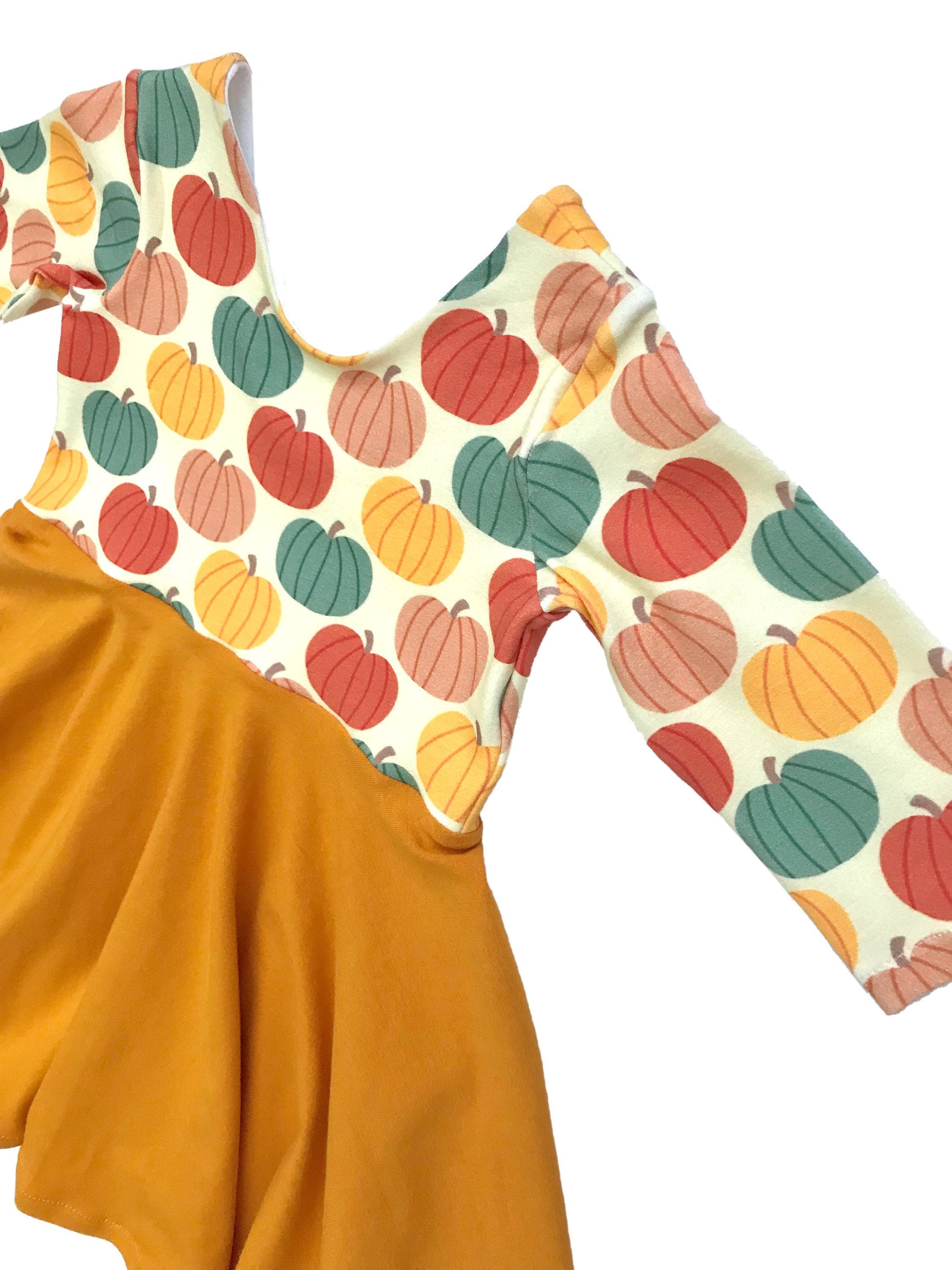 Pumpkin Dress Thanksgiving Dress Mustard Dress Toddler Etsy
