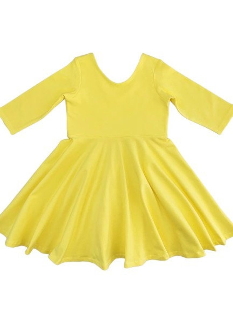 Yellow Twirl Dress Yellow Dress Solid Color Dress Toddler Etsy