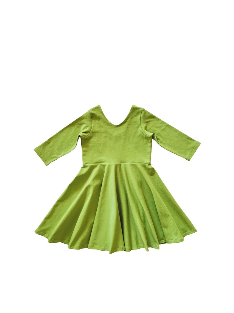 Lime Twirl Dress Green Dress Solid Color Dress Toddler | Etsy