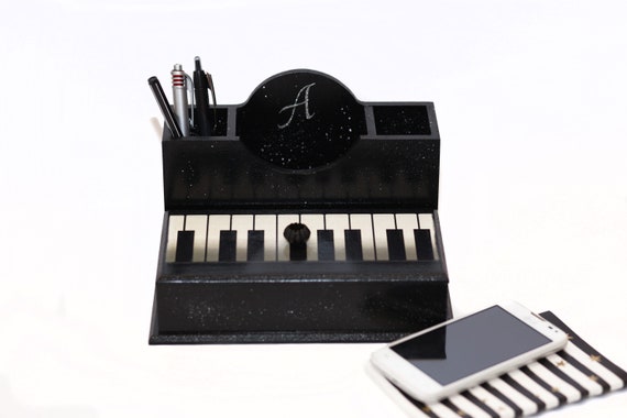Music Desk Organizer Cute Desk Accessory Piano Keys Holder Etsy