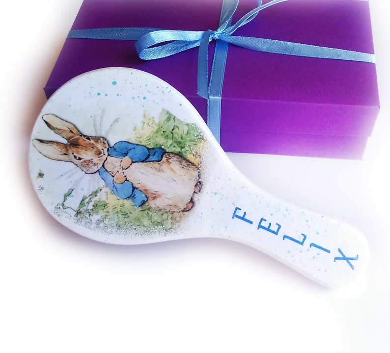 Peter Rabbit Personalized hair brush Baby Shower Favors Peter Etsy