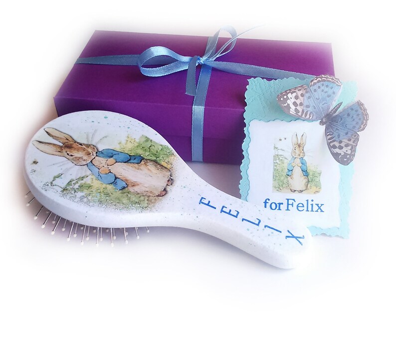 Peter Rabbit Personalized hair brush Baby Shower Favors Peter Etsy