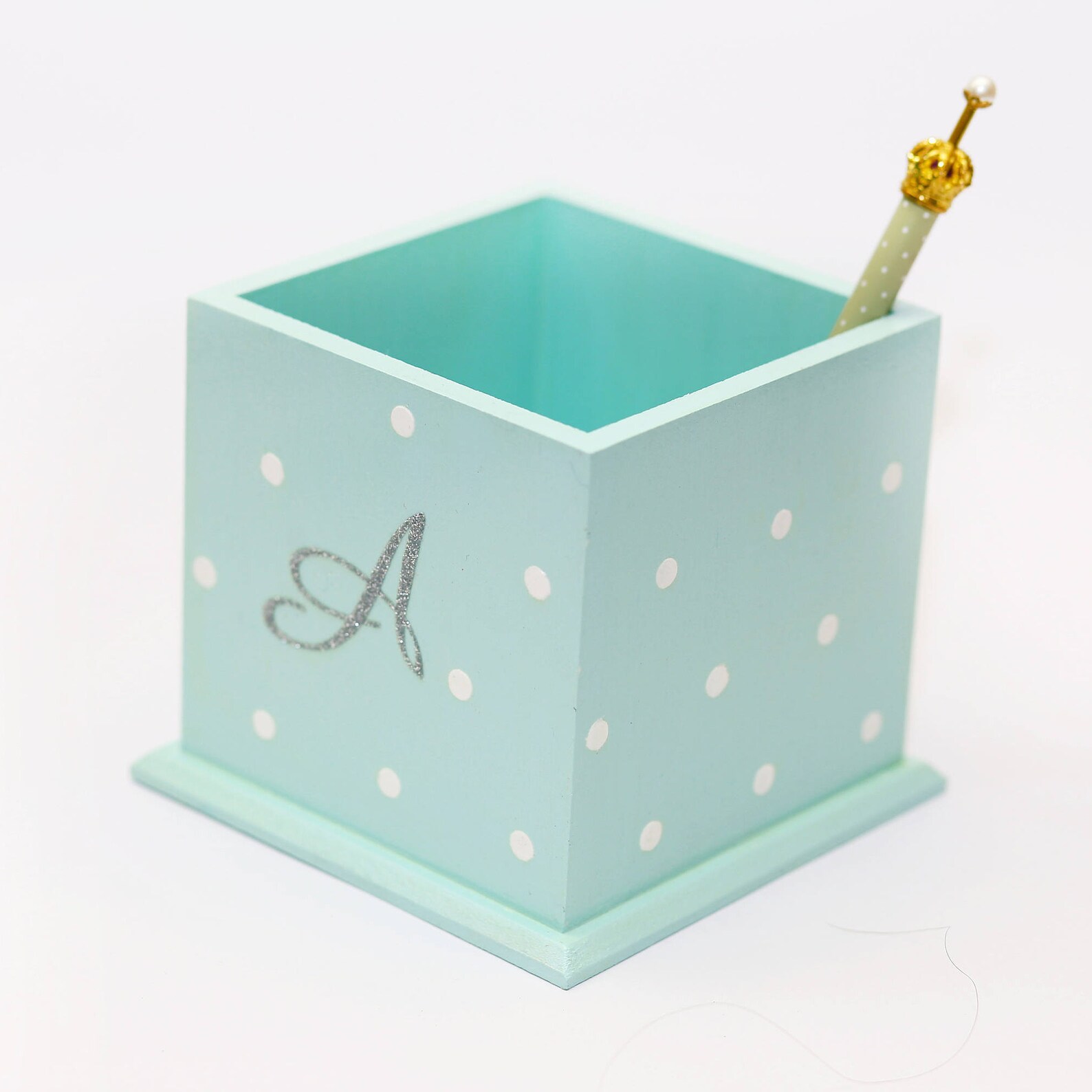 Personalized Desk Organizer Women Desk Accessories Wood Brush Etsy