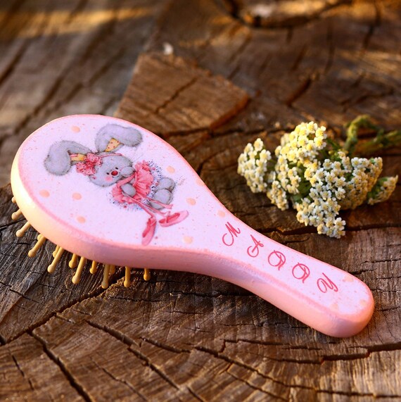 Brosse A Cheveux En Bois Bebe Accessoire Personnalise Brosse Etsy