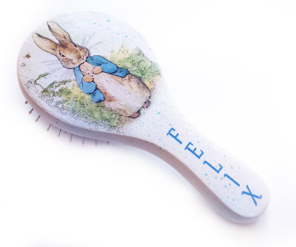 Peter Rabbit Personalized hair brush Baby Shower Favors Peter Etsy