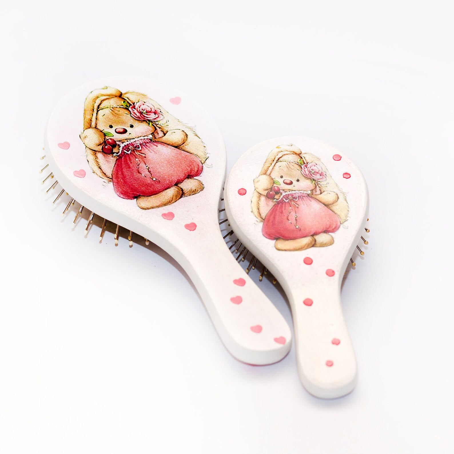 Toddler gift Personalized hair brush Pink bunny First birthday Etsy