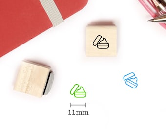 Beauty Stamp for Planner and Bullet Journal, Mini Icon Wood Stamp 11mm, Cosmetic stamp