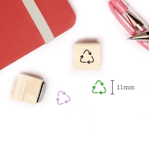 Mini-Recycling-Stempel für Planer und Tagebuch, Holz-Scrapbooking-Stempel-Symbol 11 mm