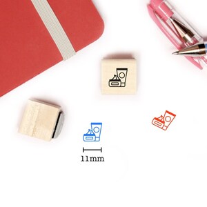 Cosmetic Stamp for Planner and  Journal, Mini Icon Wood Stamp 11mm, Selfcare Stamp