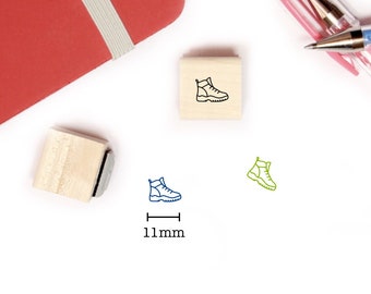 Hiking Boots Stamp for Planner and Bullet Journal, Mini Icon Wood Stamp 11mm