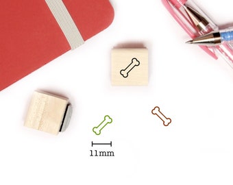 Dog Bone Stamp for Planner and Bullet Journal, Mini Icon Wood Stamp 11mm