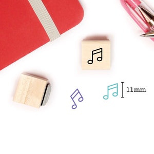 Mini Music stamp for planner and  journal, Mini wood stamp 11mm