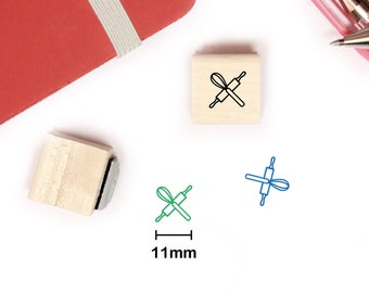 Baking stamp for planner and bullet journal, Mini wood stamp 11mm