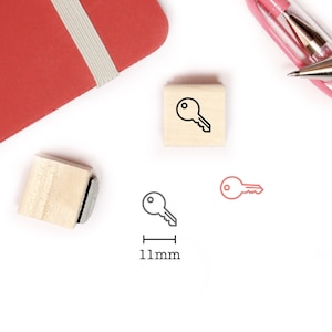 Schlüsselstempel für Planer und Tagebuch, Mini-Holzstempel 11 mm, Passwortstempel