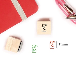 Mini Bottle Spray stamp for planner and  journal, Mini wood stamp 11mm