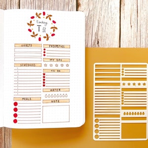 Daily Layout Stencil for Bullet Journal and Planner, Today Spread Template  Stencil, Weekly Layout Stencil 