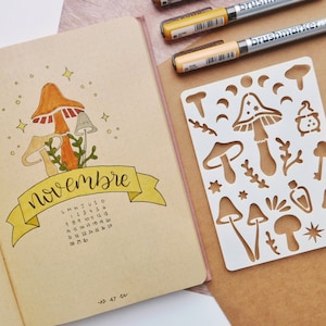 Magic Mushroom stencil for Journal and Planner, Magic Doodle Stencil for Bujo, Scrapbooking stencil