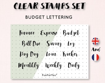 Budget lettering clear stamps, Saving layout stamp set for journal and planner