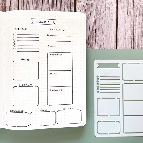 Daily Layout Stencil for Bullet Journal and Planner Today Etsy