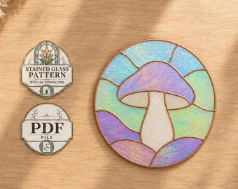 Wzór witrażu motyla w formacie PDF, 2 rozmiary szablonu szklanego łapacza słońca do wydrukowania, wzór witrażu DIY dla średnio zaawansowanych